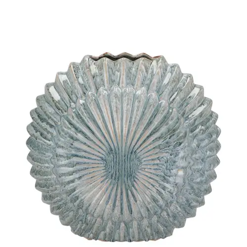 Keramik Vase Sifan Oval blau 23x11x23cm