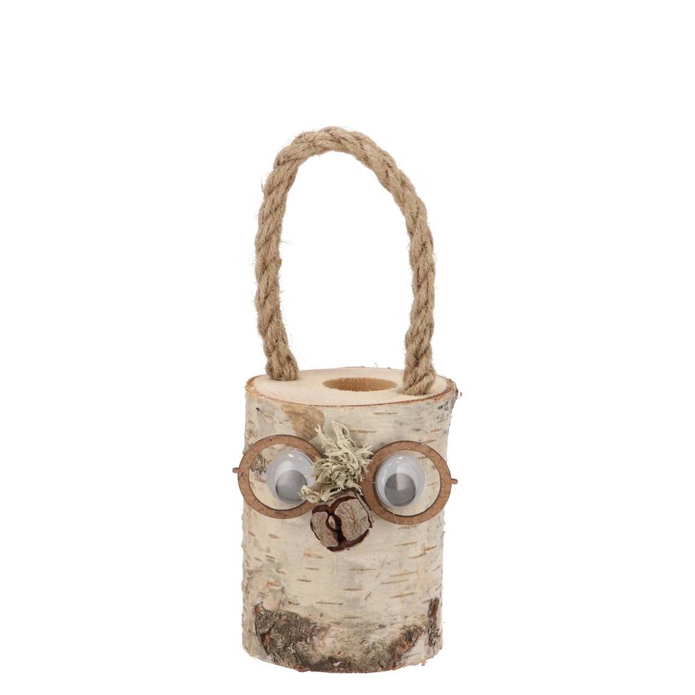 Holze Übertopf Birke Gesicht D09cm H10cm