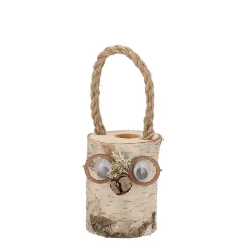 Holze Übertopf Birke Gesicht D09cm H10cm