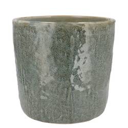 Keramik Übertopf Iron Stone blau D19cm H17cm