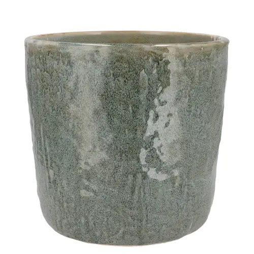 Keramik Übertopf Iron Stone blau D19cm H17cm
