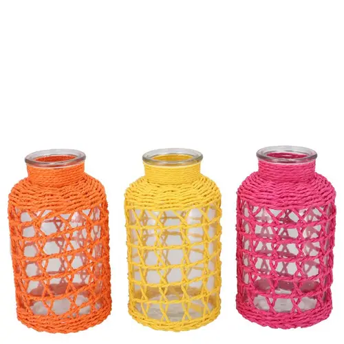 Glas Flasche Ginny orange mix 09x16cm