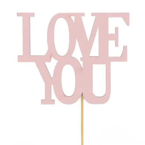 Love You auf Stab rosa D09.5cm H50cm
