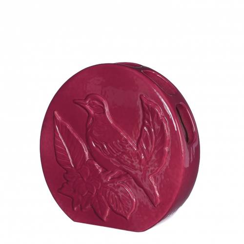 Keramik Vase Vogel rot 20x06x20cm