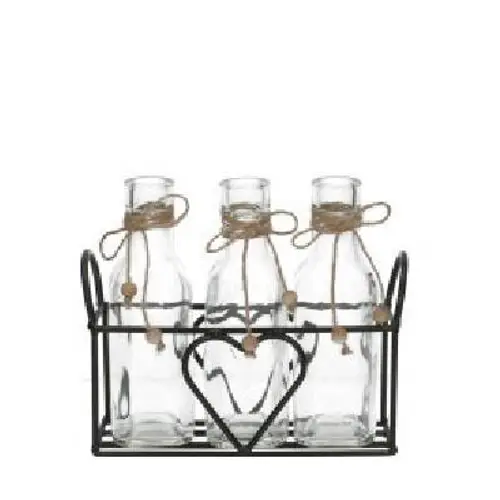 Glas Ständer 3Flasche Herz D05cm H16cm