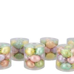 Glas Hänger Ei Mat pastel mix  04x04x07cm