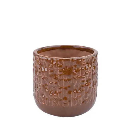 Keramik Übertopf Isa braun D14cm H13cm
