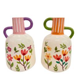 Keramik Vase Blume mix D10cm H17.5cm