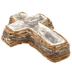 Rattan Übertopf Kreuz 30x20x06cm