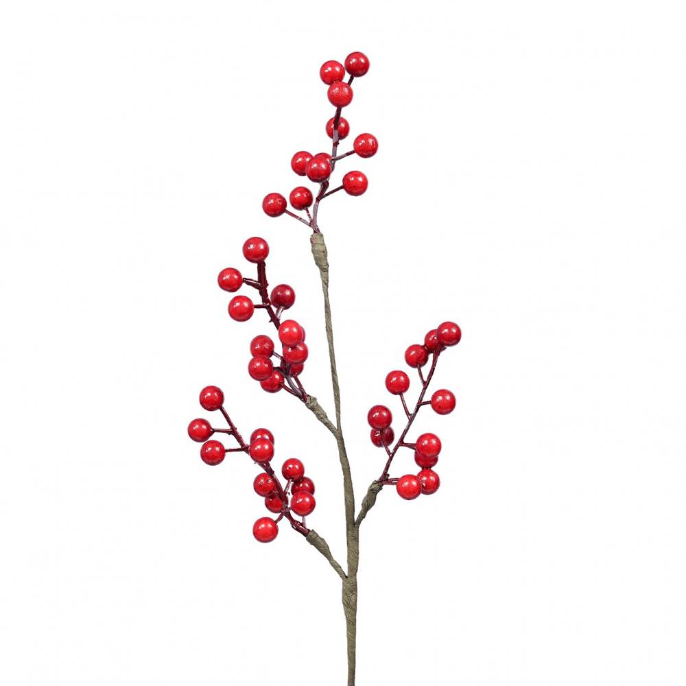 Seiden Zweig Beeren rot L46cm
