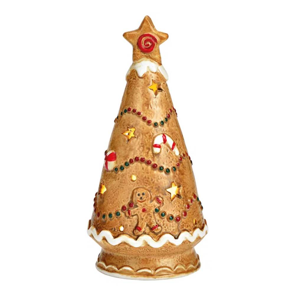 Windlicht Tannenbaum aus Porzellan 08x16x08cm