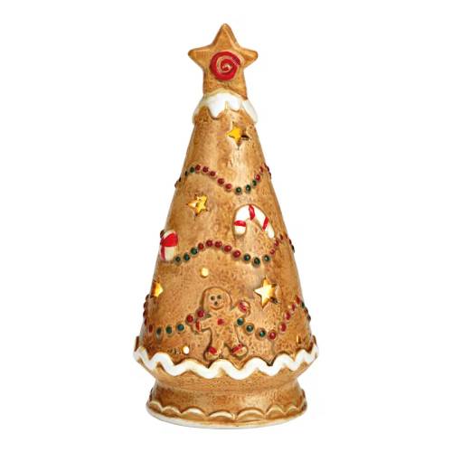 Windlicht Tannenbaum aus Porzellan 08x16x08cm