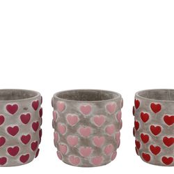 Keramik Übertopf Love Amore rot mix 14x14x13cm