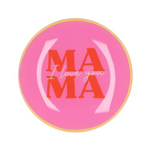 Teller Rund Mama rosa 18x18x2cm