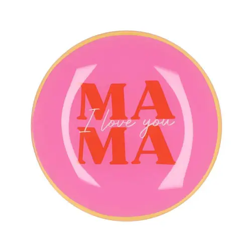Teller Rund Mama rosa 18x18x2cm