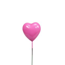 Herz auf Draht rosa L20cm D04cm