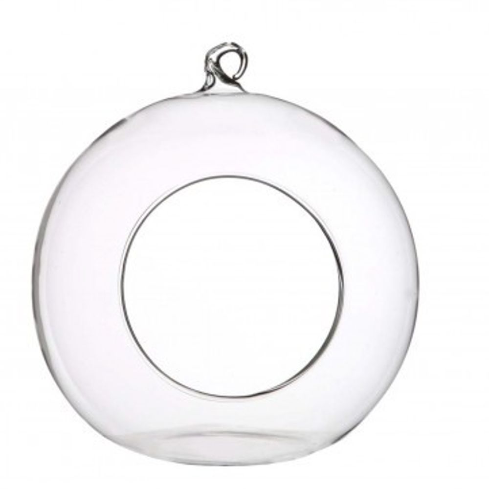 Glas Dekoball+Loch D14cm H15cm