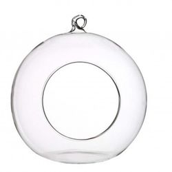 Glas Dekoball+Loch D14cm H15cm