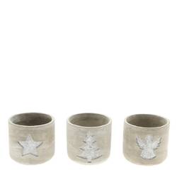 Keramik Übertopf mix grau D13cm H12cm 