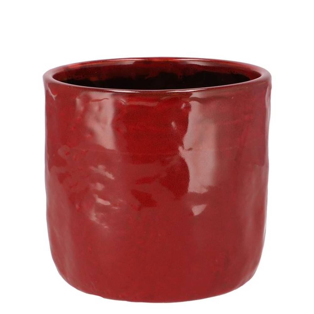 Keramik Übertopf Iron Stone rot D13cm H13cm