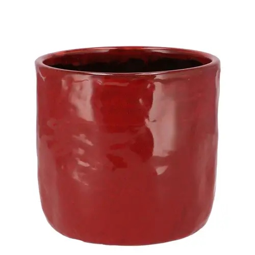 Keramik Übertopf Iron Stone rot D13cm H13cm