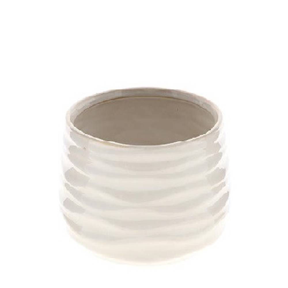 Keramik Übertopf Benny creme D17cm H15.5cm