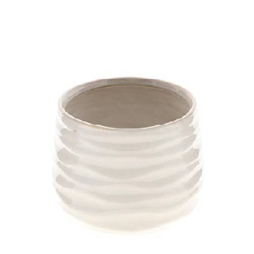 Keramik Übertopf Benny creme D17cm H15.5cm