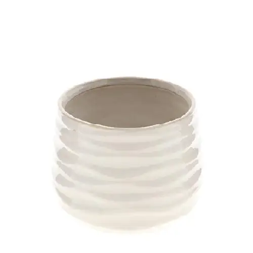 Keramik Übertopf Benny creme D17cm H15.5cm