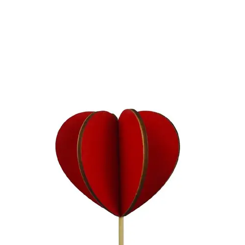 Herz Kizz auf Stab rot L12cm D07cm