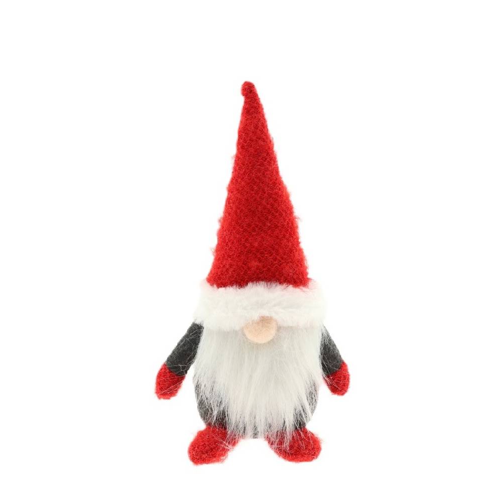 Deko Gnom rot/grau D12cm H25cm