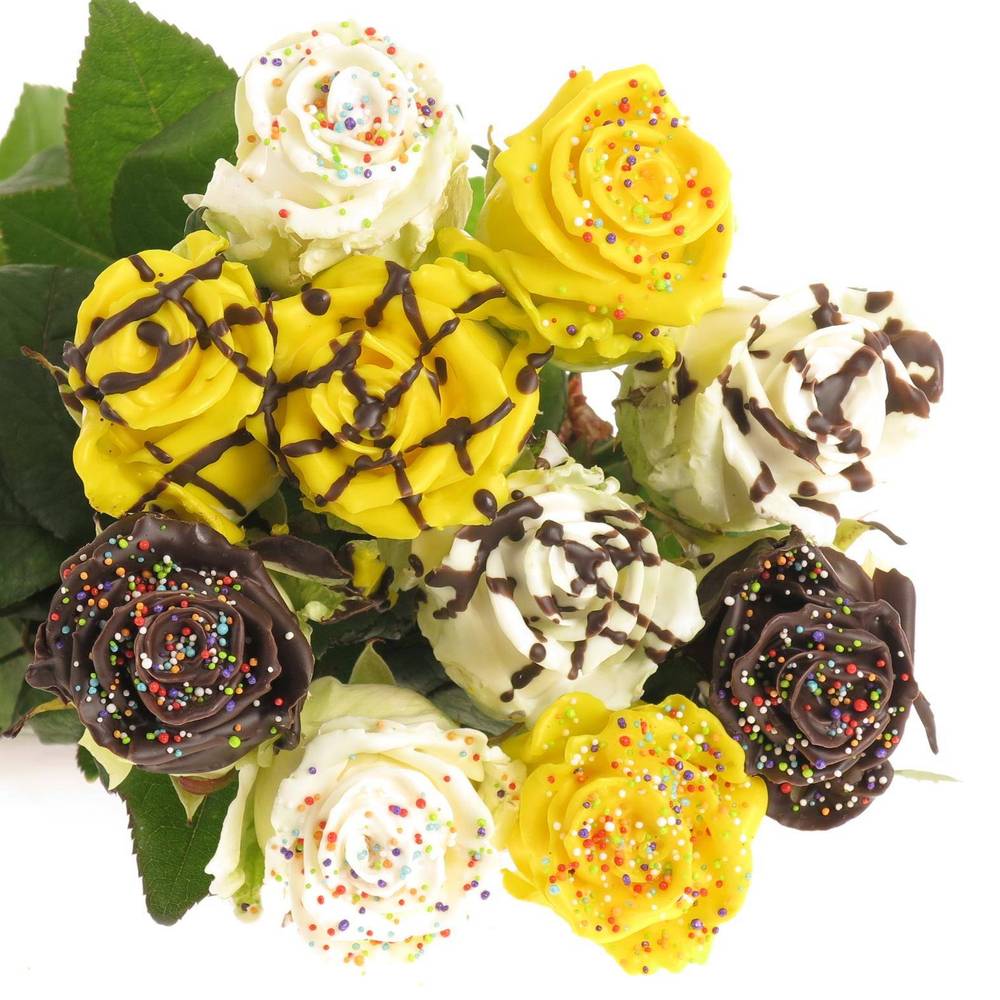 Rose wachs mix Choco Ostern 70cm duftend