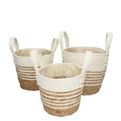 Korb Henkel Zola weiss/nat 3/Set D22cm H22cm