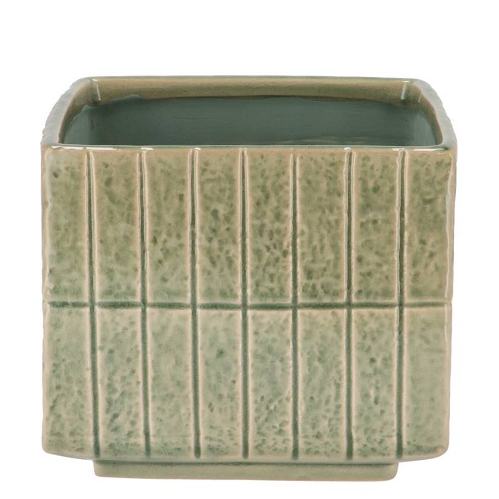 Keramik Übertopf Mirre grün 14x14x13cm