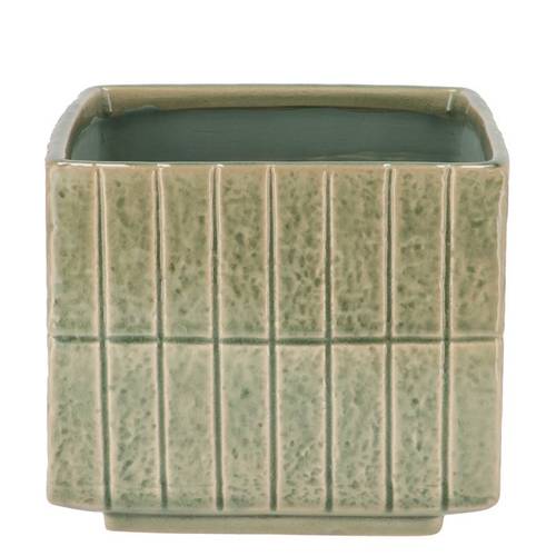 Keramik Übertopf Mirre grün 14x14x13cm