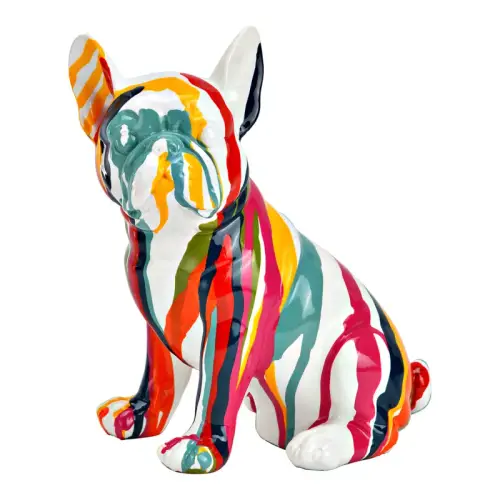 Figur Hund Dogge aus Poly bunt 17x20x12cm