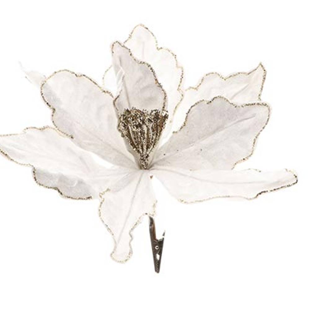 Klammer Poinsettia weiss D23cm H20cm