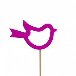 Vogel Nayeli auf Stab dunkel rosa L50cm D08cm