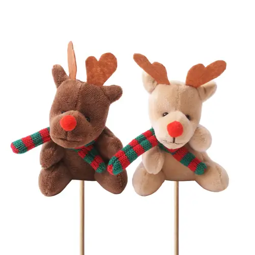 Rentier auf Stab braun 10x08cm L50cm