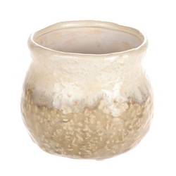 Keramik Übertopf Strand hell braun D12cm H10cm