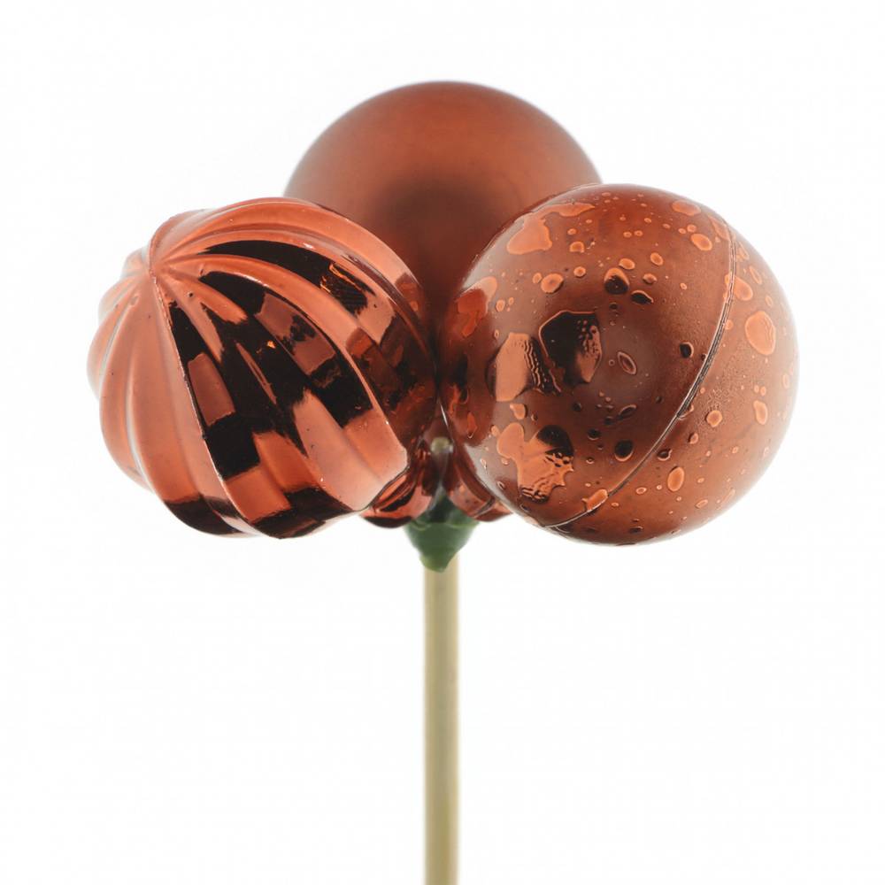 Kugel Trio auf Stab kupfer L50cm 04cm