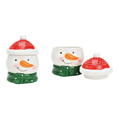 Dose Schneemann aus Keramik 12x16x12cm