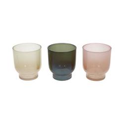 Glas Teelicht Panaji 3/Set D09cm H10cm