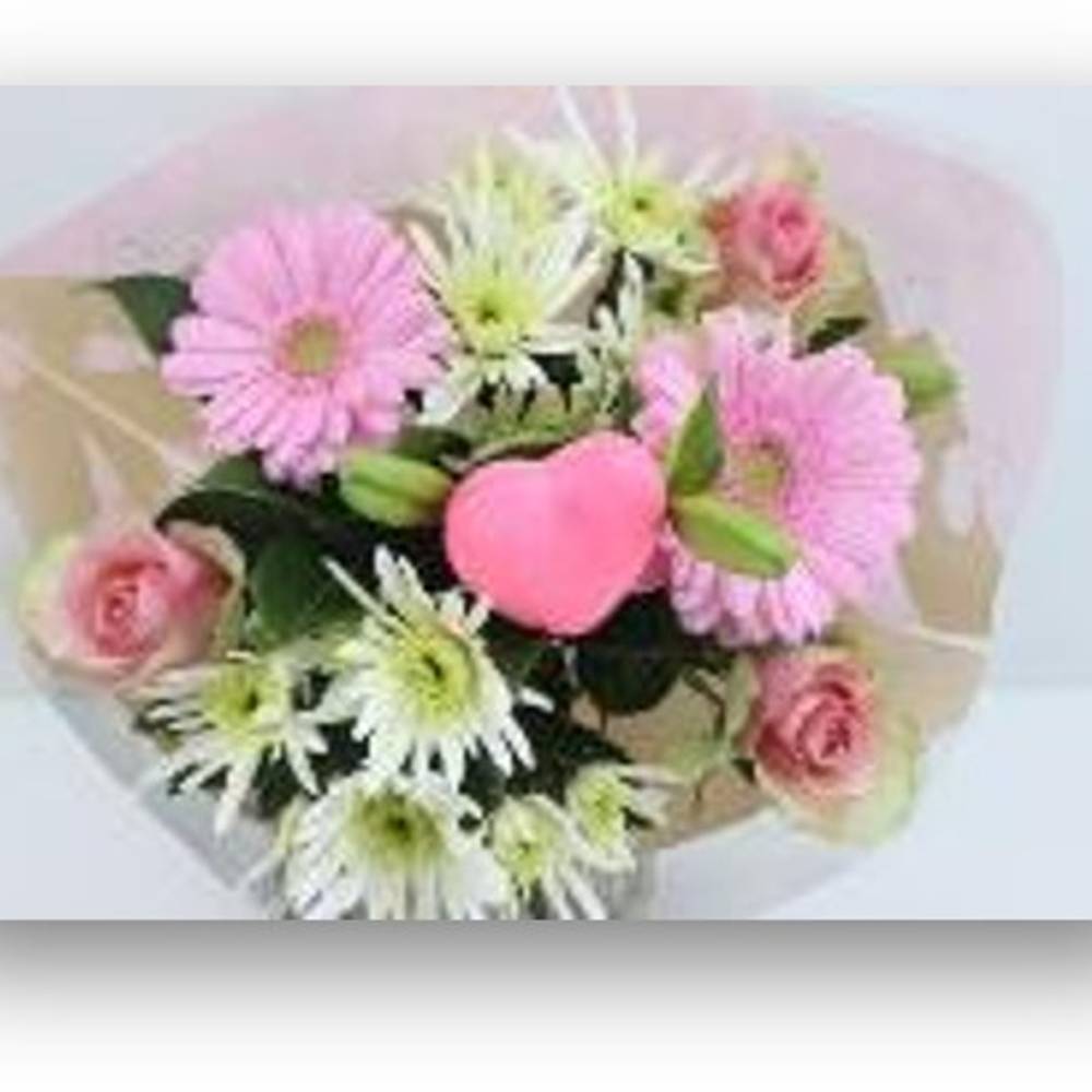 Strauß rosa Splash Valentin 50cm 10 Stiele