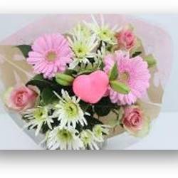 Strauß rosa Splash Valentin 50cm 10 Stiele