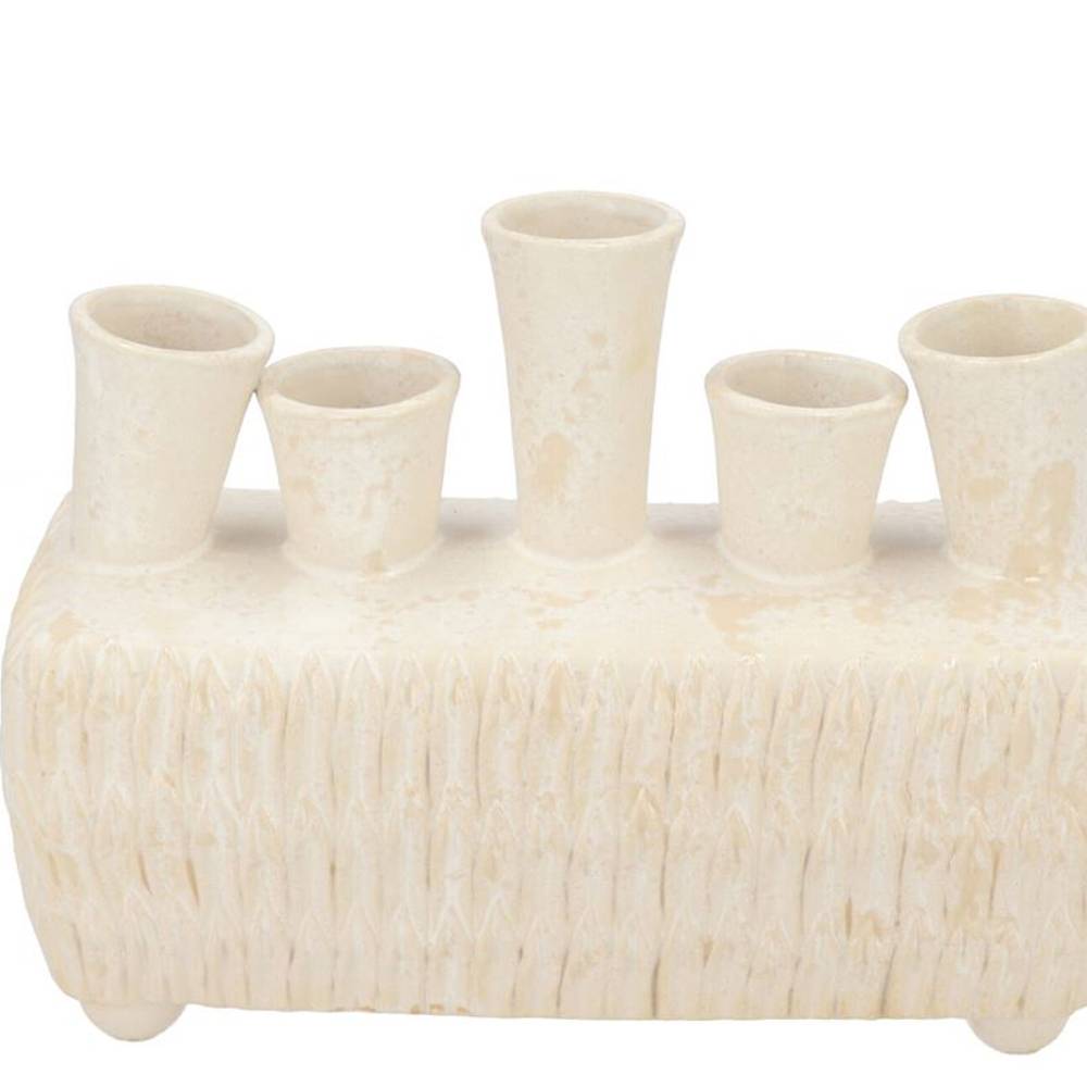 Keramik Vase Maysa Rechteck creme 26x11x19cm