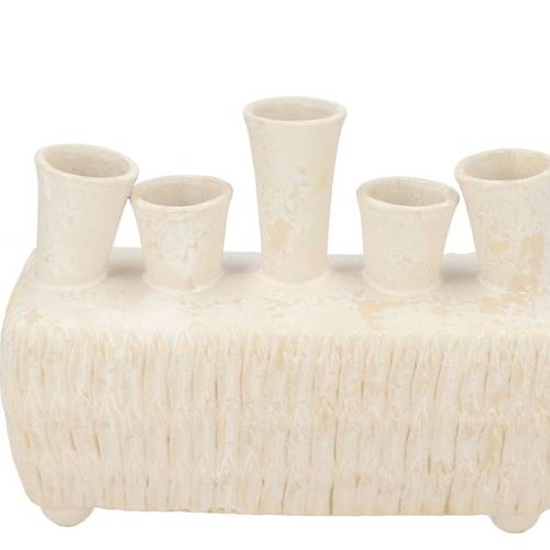 Keramik Vase Maysa Rechteck creme 26x11x19cm