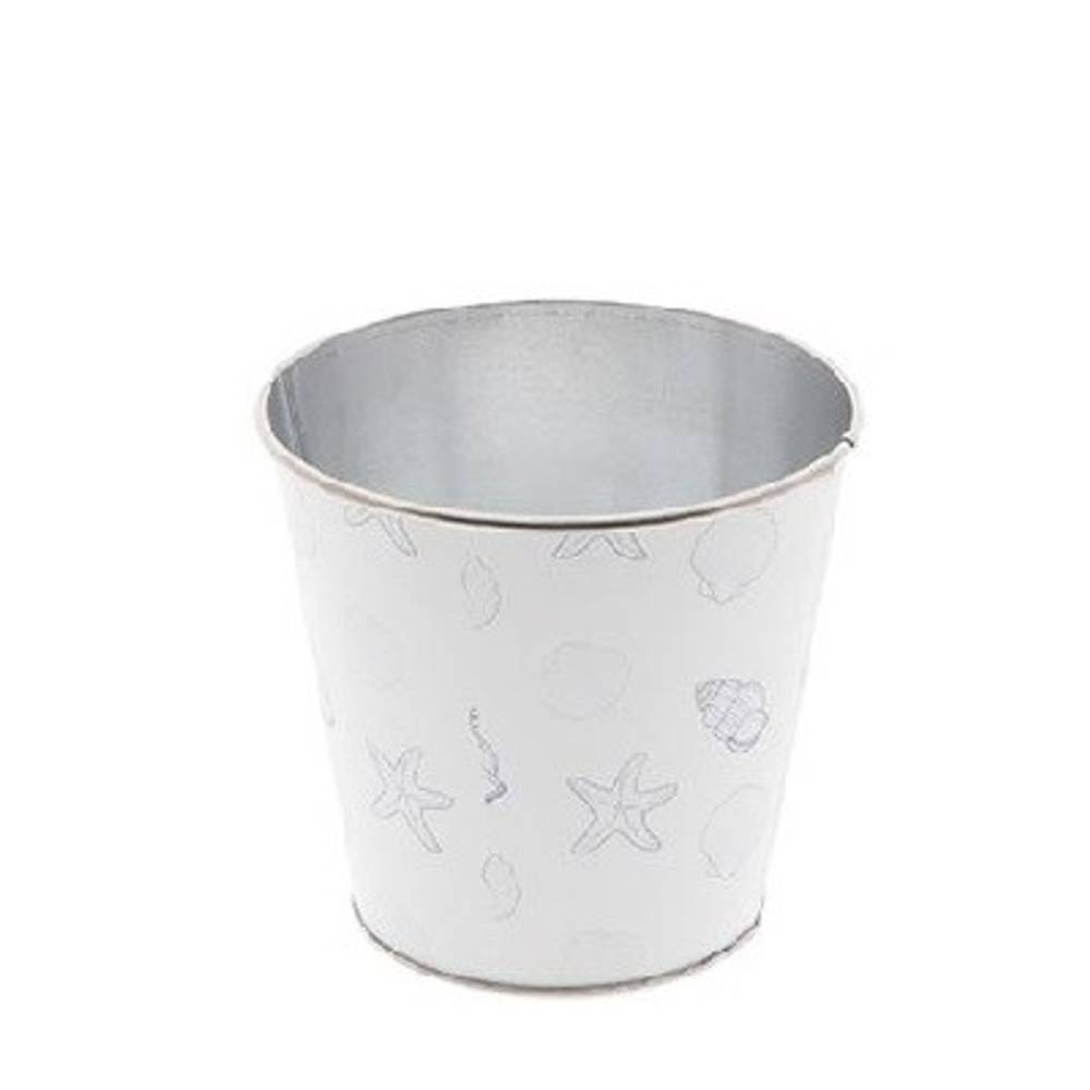 Zink Übertopf Ocean weiss D13cm H12cm 