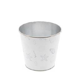 Zink Übertopf Ocean weiss D13cm H12cm 