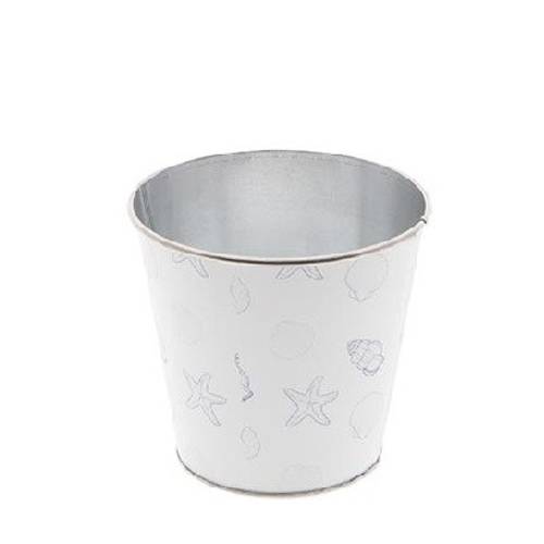 Zink Übertopf Ocean weiss D13cm H12cm 