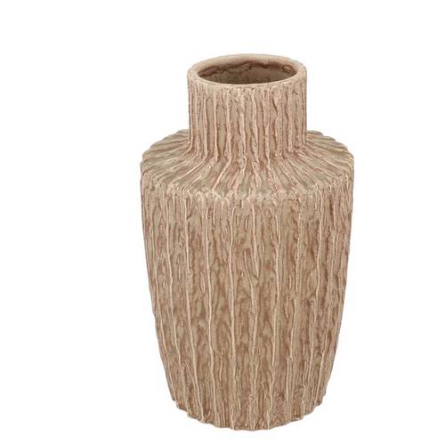 Keramik Vase Cody Stripe braun 16x16x28cm